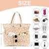 imageWaterproof Beach Tote Pool Bags for Women Ladies Extra Large Gym Tote Carry On Bag With Wet Compartment for Weekender TravelBeige Flower95 Brown