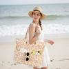 imageWaterproof Beach Tote Pool Bags for Women Ladies Extra Large Gym Tote Carry On Bag With Wet Compartment for Weekender TravelBeige Flower95 Brown