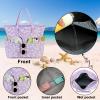imageWaterproof Beach Tote Pool Bags for Women Ladies Extra Large Gym Tote Carry On Bag With Wet Compartment for Weekender TravelBeige Flower95 Purple