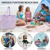imageWaterproof Beach Tote Pool Bags for Women Ladies Extra Large Gym Tote Carry On Bag With Wet Compartment for Weekender TravelBeige Flower95 Purple