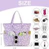 imageWaterproof Beach Tote Pool Bags for Women Ladies Extra Large Gym Tote Carry On Bag With Wet Compartment for Weekender TravelBeige Flower95 Purple