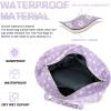imageWaterproof Beach Tote Pool Bags for Women Ladies Extra Large Gym Tote Carry On Bag With Wet Compartment for Weekender TravelBeige Flower95 Purple
