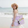 imageWaterproof Beach Tote Pool Bags for Women Ladies Extra Large Gym Tote Carry On Bag With Wet Compartment for Weekender TravelBeige Flower95 Purple
