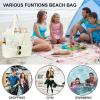 imageWaterproof Beach Tote Pool Bags for Women Ladies Extra Large Gym Tote Carry On Bag With Wet Compartment for Weekender TravelBeige Snowflakes
