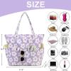 imageWaterproof Beach Tote Pool Bags for Women Ladies Extra Large Gym Tote Carry On Bag With Wet Compartment for Weekender TravelBig Flower 157 Purple