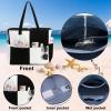 imageWaterproof Beach Tote Pool Bags for Women Ladies Extra Large Gym Tote Carry On Bag With Wet Compartment for Weekender TravelBlack Checkered