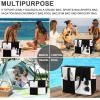 imageWaterproof Beach Tote Pool Bags for Women Ladies Extra Large Gym Tote Carry On Bag With Wet Compartment for Weekender TravelBlack Checkered