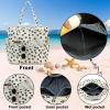 imageWaterproof Beach Tote Pool Bags for Women Ladies Extra Large Gym Tote Carry On Bag With Wet Compartment for Weekender TravelBlack Little Flower 95