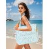 imageWaterproof Beach Tote Pool Bags for Women Ladies Extra Large Gym Tote Carry On Bag With Wet Compartment for Weekender TravelBlue Floral 201