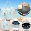 imageWaterproof Beach Tote Pool Bags for Women Ladies Extra Large Gym Tote Carry On Bag With Wet Compartment for Weekender TravelBlue Floral 201