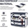 imageWaterproof Beach Tote Pool Bags for Women Ladies Extra Large Gym Tote Carry On Bag With Wet Compartment for Weekender TravelBlue Grey Stripes