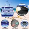 imageWaterproof Beach Tote Pool Bags for Women Ladies Extra Large Gym Tote Carry On Bag With Wet Compartment for Weekender TravelBlue White Stripes