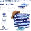 imageWaterproof Beach Tote Pool Bags for Women Ladies Extra Large Gym Tote Carry On Bag With Wet Compartment for Weekender TravelBlue White Stripes