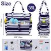 imageWaterproof Beach Tote Pool Bags for Women Ladies Extra Large Gym Tote Carry On Bag With Wet Compartment for Weekender TravelBlue and White Stripes
