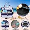 imageWaterproof Beach Tote Pool Bags for Women Ladies Extra Large Gym Tote Carry On Bag With Wet Compartment for Weekender TravelBlue and White Stripes
