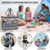 imageWaterproof Beach Tote Pool Bags for Women Ladies Extra Large Gym Tote Carry On Bag With Wet Compartment for Weekender TravelBoho