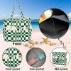 imageWaterproof Beach Tote Pool Bags for Women Ladies Extra Large Gym Tote Carry On Bag With Wet Compartment for Weekender TravelCheck Green White