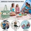 imageWaterproof Beach Tote Pool Bags for Women Ladies Extra Large Gym Tote Carry On Bag With Wet Compartment for Weekender TravelCheck Green White