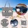 imageWaterproof Beach Tote Pool Bags for Women Ladies Extra Large Gym Tote Carry On Bag With Wet Compartment for Weekender TravelChecked Black White