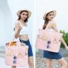 imageWaterproof Beach Tote Pool Bags for Women Ladies Extra Large Gym Tote Carry On Bag With Wet Compartment for Weekender TravelChecked Pink White
