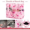 imageWaterproof Beach Tote Pool Bags for Women Ladies Extra Large Gym Tote Carry On Bag With Wet Compartment for Weekender TravelFlamingopink