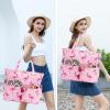 imageWaterproof Beach Tote Pool Bags for Women Ladies Extra Large Gym Tote Carry On Bag With Wet Compartment for Weekender TravelFlamingopink