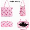 imageWaterproof Beach Tote Pool Bags for Women Ladies Extra Large Gym Tote Carry On Bag With Wet Compartment for Weekender TravelFlamingopink