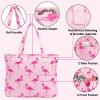 imageWaterproof Beach Tote Pool Bags for Women Ladies Extra Large Gym Tote Carry On Bag With Wet Compartment for Weekender TravelFlamingopink