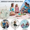 imageWaterproof Beach Tote Pool Bags for Women Ladies Extra Large Gym Tote Carry On Bag With Wet Compartment for Weekender TravelGrass Green White Grid