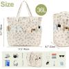 imageWaterproof Beach Tote Pool Bags for Women Ladies Extra Large Gym Tote Carry On Bag With Wet Compartment for Weekender TravelGreen Flower Beige