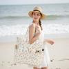 imageWaterproof Beach Tote Pool Bags for Women Ladies Extra Large Gym Tote Carry On Bag With Wet Compartment for Weekender TravelGreen Flower Beige
