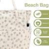 imageWaterproof Beach Tote Pool Bags for Women Ladies Extra Large Gym Tote Carry On Bag With Wet Compartment for Weekender TravelGreen Flower Beige