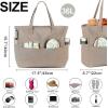 imageWaterproof Beach Tote Pool Bags for Women Ladies Extra Large Gym Tote Carry On Bag With Wet Compartment for Weekender TravelGrey Purple