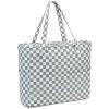 imageWaterproof Beach Tote Pool Bags for Women Ladies Extra Large Gym Tote Carry On Bag With Wet Compartment for Weekender TravelGrey and White Checkered Pattern