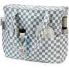imageWaterproof Beach Tote Pool Bags for Women Ladies Extra Large Gym Tote Carry On Bag With Wet Compartment for Weekender TravelGrey and White Checkered Pattern