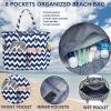 imageWaterproof Beach Tote Pool Bags for Women Ladies Extra Large Gym Tote Carry On Bag With Wet Compartment for Weekender TravelNavy Blue