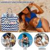 imageWaterproof Beach Tote Pool Bags for Women Ladies Extra Large Gym Tote Carry On Bag With Wet Compartment for Weekender TravelNavy Blue