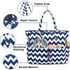 imageWaterproof Beach Tote Pool Bags for Women Ladies Extra Large Gym Tote Carry On Bag With Wet Compartment for Weekender TravelNavy Blue