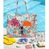 imageWaterproof Beach Tote Pool Bags for Women Ladies Extra Large Gym Tote Carry On Bag With Wet Compartment for Weekender TravelOrange