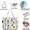 imageWaterproof Beach Tote Pool Bags for Women Ladies Extra Large Gym Tote Carry On Bag With Wet Compartment for Weekender TravelPineapple
