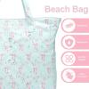 imageWaterproof Beach Tote Pool Bags for Women Ladies Extra Large Gym Tote Carry On Bag With Wet Compartment for Weekender TravelPink Bow Tie