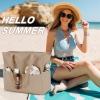 imageWaterproof Beach Tote Pool Bags for Women Ladies Extra Large Gym Tote Carry On Bag With Wet Compartment for Weekender TravelPure Khaki