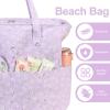 imageWaterproof Beach Tote Pool Bags for Women Ladies Extra Large Gym Tote Carry On Bag With Wet Compartment for Weekender TravelPurple Snowflakes