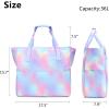 imageWaterproof Beach Tote Pool Bags for Women Ladies Extra Large Gym Tote Carry On Bag With Wet Compartment for Weekender TravelRainbow