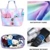 imageWaterproof Beach Tote Pool Bags for Women Ladies Extra Large Gym Tote Carry On Bag With Wet Compartment for Weekender TravelRainbow