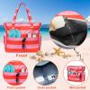 imageWaterproof Beach Tote Pool Bags for Women Ladies Extra Large Gym Tote Carry On Bag With Wet Compartment for Weekender TravelRose Pink Stripe