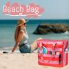 imageWaterproof Beach Tote Pool Bags for Women Ladies Extra Large Gym Tote Carry On Bag With Wet Compartment for Weekender TravelRose Pink Stripe
