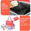 imageWaterproof Beach Tote Pool Bags for Women Ladies Extra Large Gym Tote Carry On Bag With Wet Compartment for Weekender TravelRose Pink Stripe