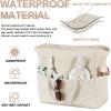 imageWaterproof Beach Tote Pool Bags for Women Ladies Extra Large Gym Tote Carry On Bag With Wet Compartment for Weekender TravelS Khaki Stripes