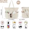 imageWaterproof Beach Tote Pool Bags for Women Ladies Extra Large Gym Tote Carry On Bag With Wet Compartment for Weekender TravelS Khaki Stripes